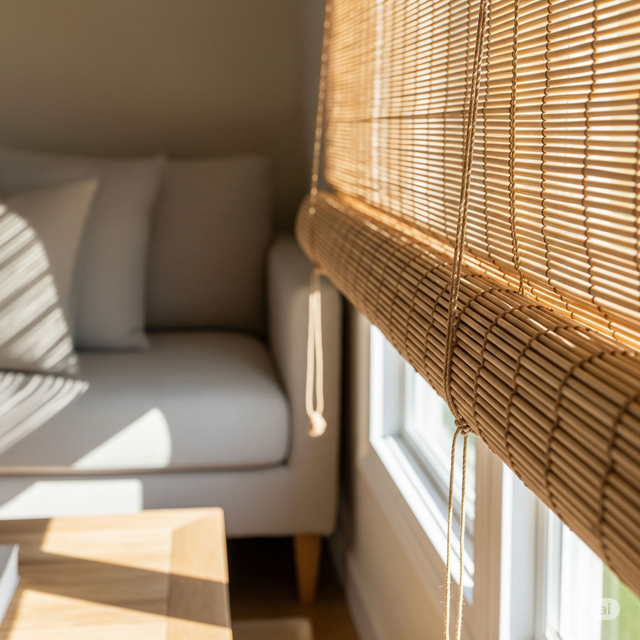 Natural bamboo blinds for sun control in Bangalore
